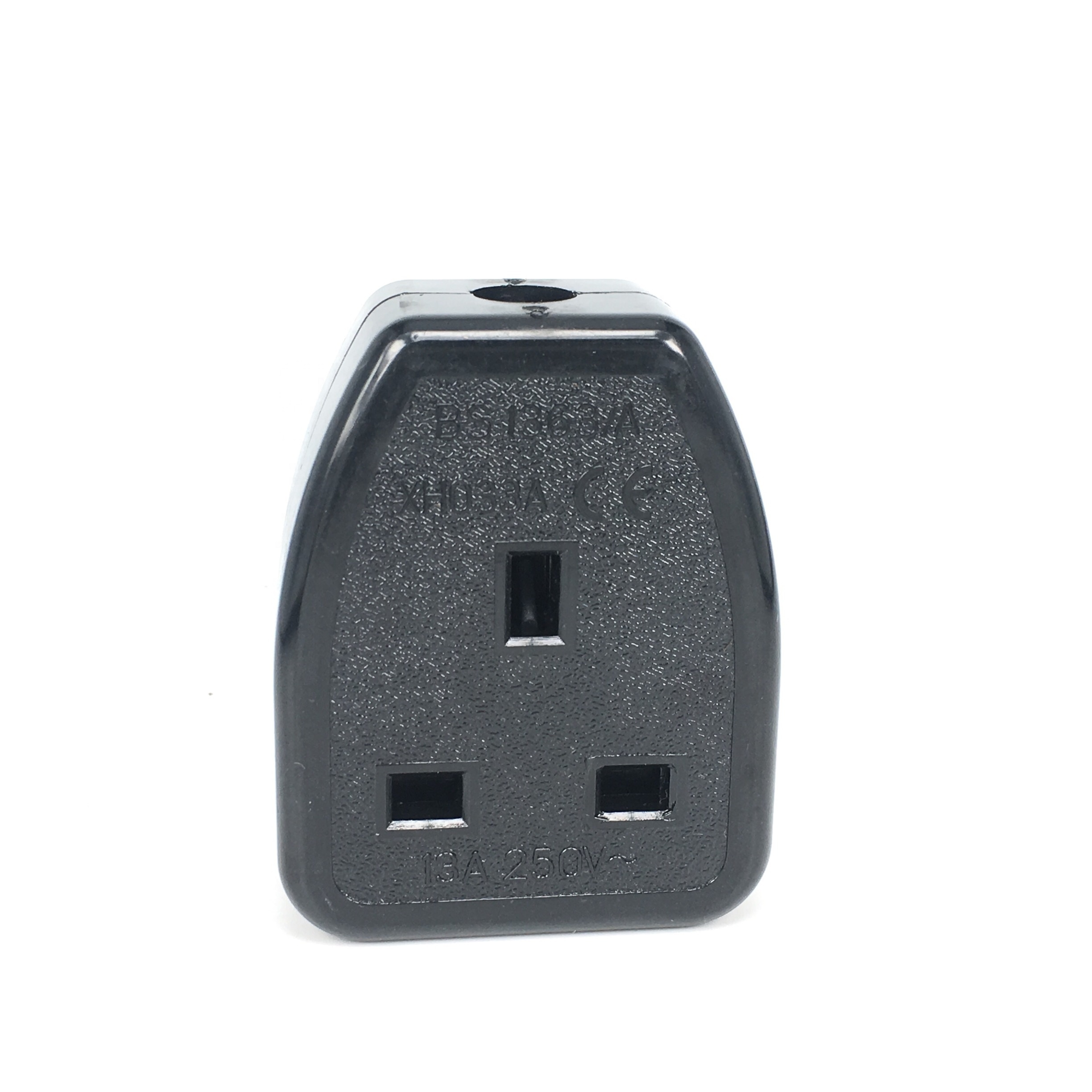 UK female plug rewireable Plug Black Color BS Power Socket For England British Singapore Malaysia Dubai