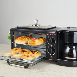 Multifunction Toaster Coffee Pot Oven Frying Pan Electric Breakfast Machine,Automatic  3 IN 1 Breakfast Maker