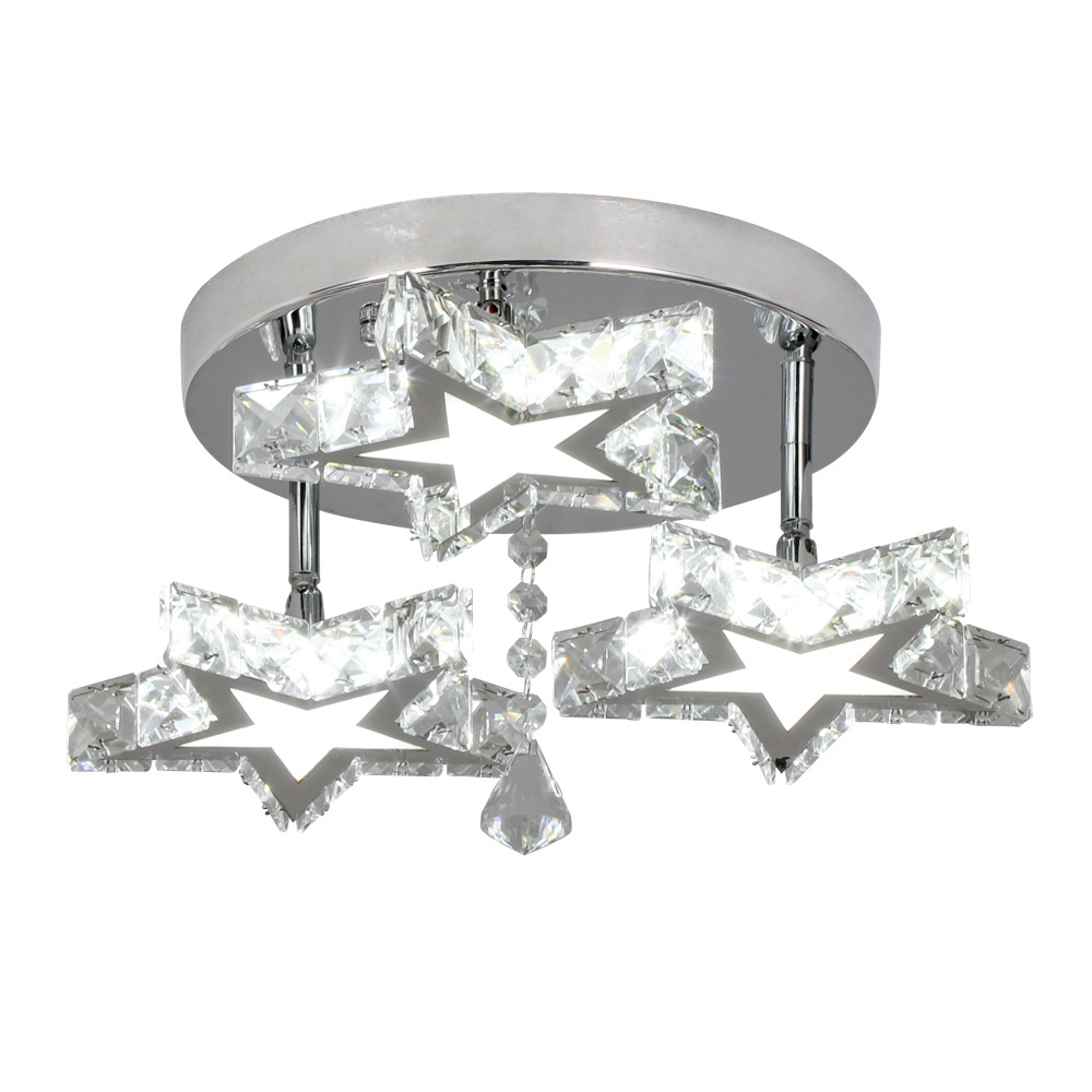 Modern Crystal Flush Mount DIY Chandelier Decorative Star Shape LED Corridor Bedroom Led Ceiling Light