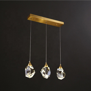 Modern Crystal Chandelier Copper Lamp LED Crystal Ball Light Fixture for Home Kitchen Decoration