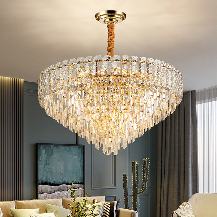 Large Crystal Chandelier Modern Luxury Pendant Ceiling Lights Fixture for Dining Living Room