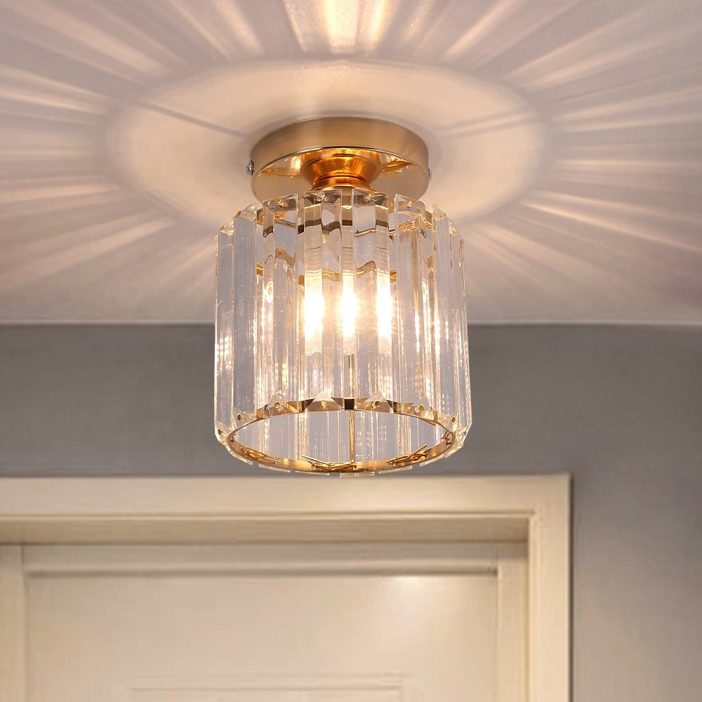 E27 Ceiling Light Modern Led Crystal Round Ceiling Lamp For Indoor Home Lighting