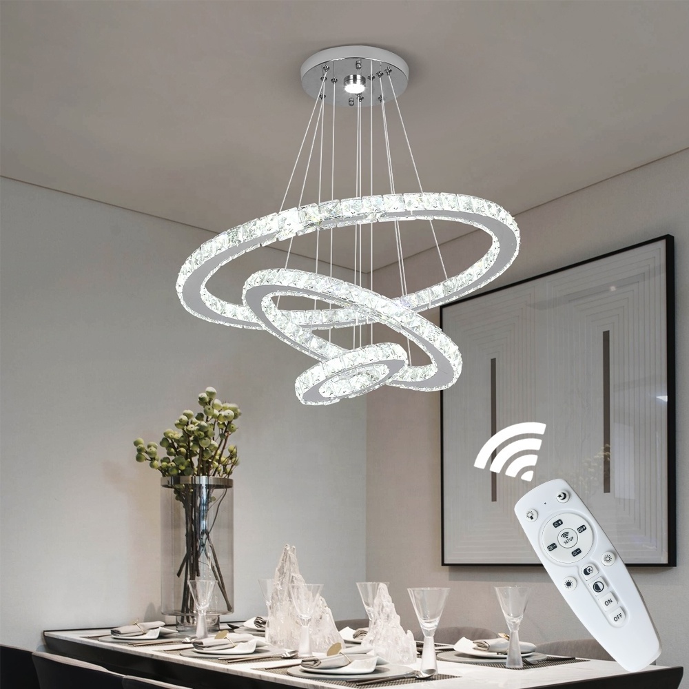 Crystal Lighting Modern Living Room Chandeliers Led 3 Round Circle Nordic Pendant Lights For Home Hotel