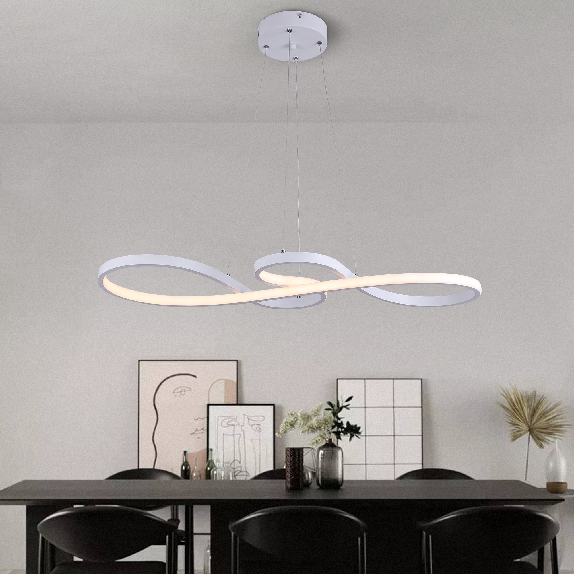 New Design Lighting Soft Rubber Iron White LED Nordic Ceiling Chandelier Pendate Light