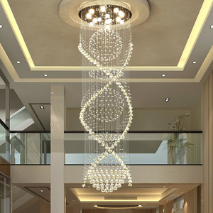 Modern Crystal Ceiling Lamp Devices Hotel Villa Double Spiral Crystal Chandelier light