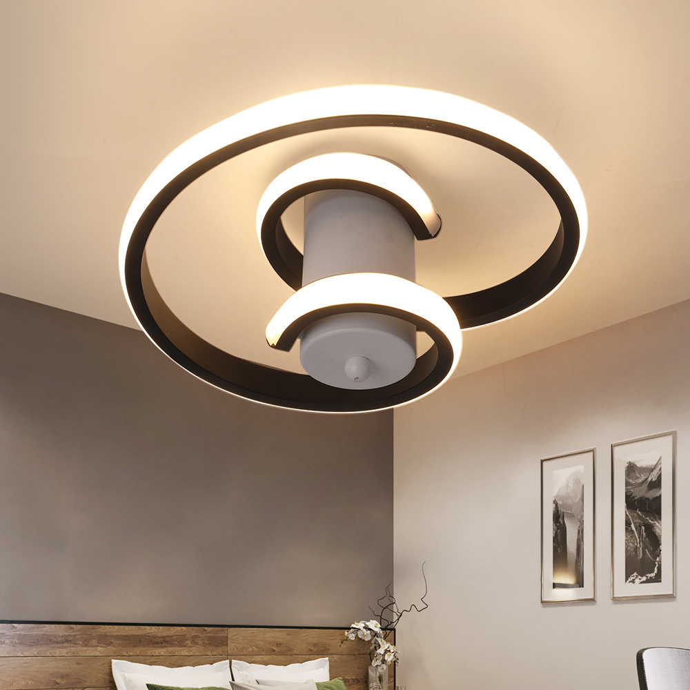 Modern Arc Snail Surface Design 42W Led Acrylic Flush Mount Chandelier ceiling Lights