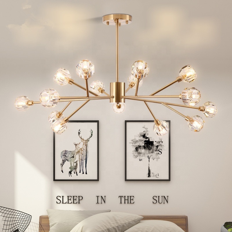 9 12 15 18 Heads Asymmetrical Chandelier Sputnik Pendant Light With G9