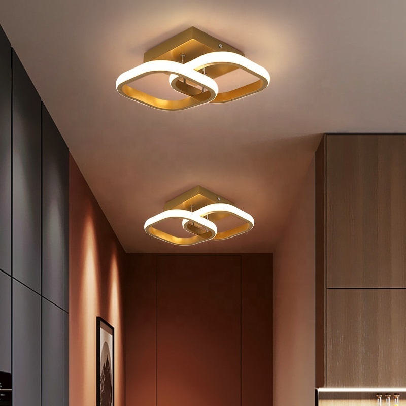 UK Free Shipping Gold Black 22W LED Bedroom Entryway Hall Way Ceiling Lights For Hallway