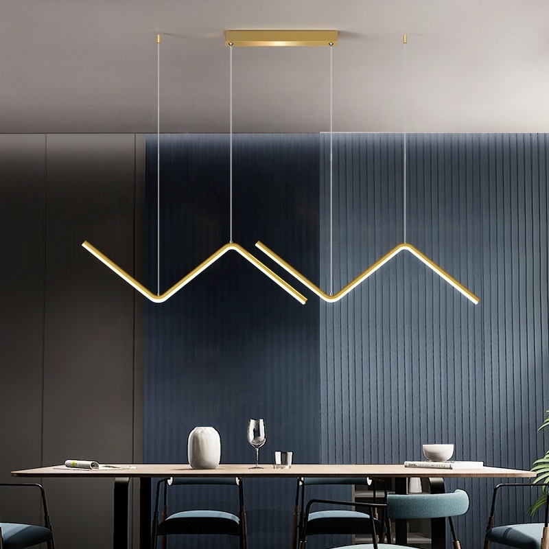 Modern Pendant Lighting Gold LED Pendant Light Minimalist Wave Hanging Light for Kitchen