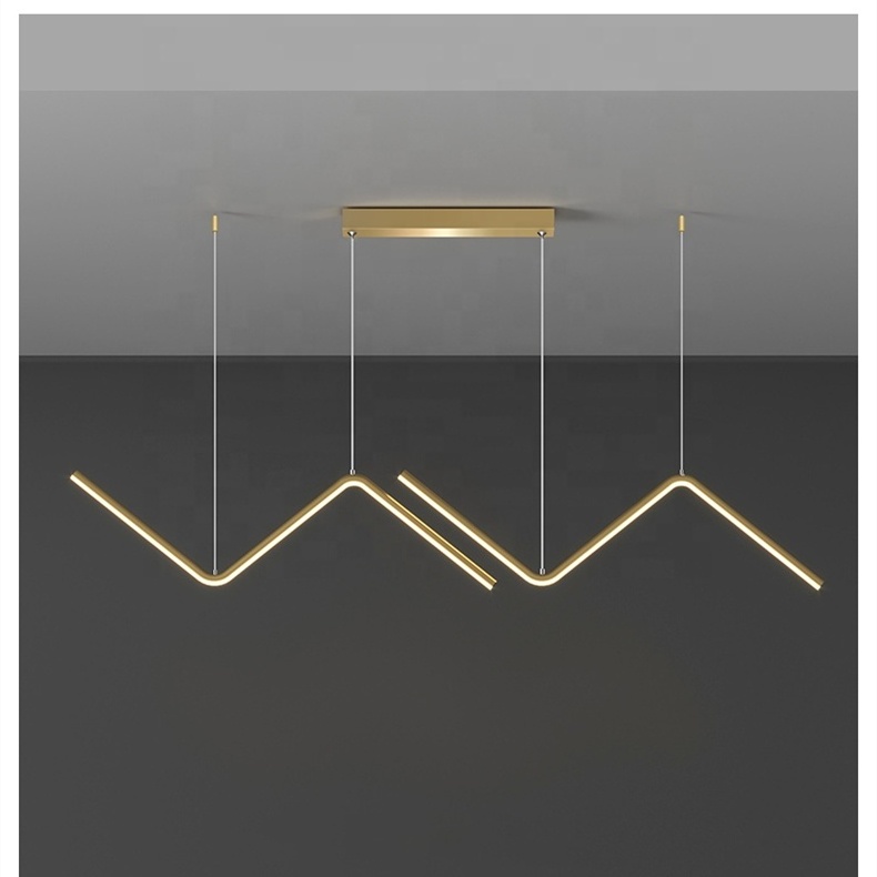 Modern Pendant Lighting Gold LED Pendant Light Minimalist Wave Hanging Light for Kitchen