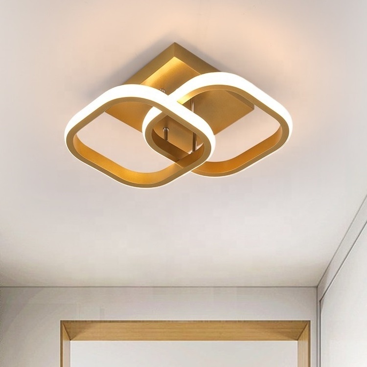 UK Free Shipping Gold Black 22W LED Bedroom Entryway Hall Way Ceiling Lights For Hallway