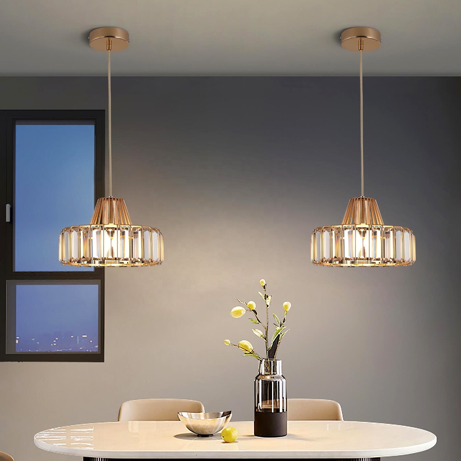 E27 E26 Bedroom Living Room Lights Crystal Nordic Pendant Chandelier Modern For Kitchen Island