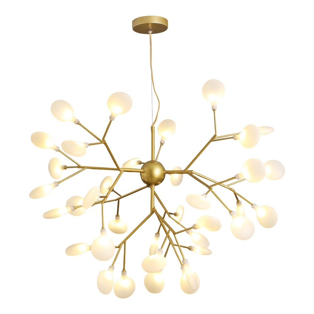 9 27 36 45 54 Hends Bulbs Nordic Firefly Chandelier Post Modern Minimalist Acrylic Firefly Gold Pendant Chandelier Light