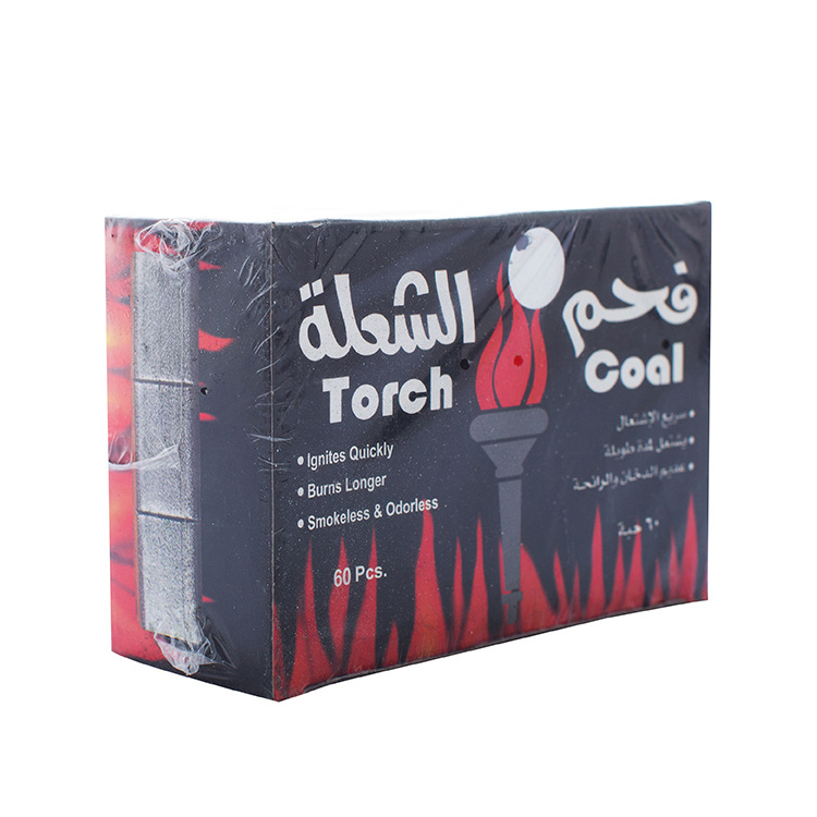 2023 Popular Wholesale smokeless silver Coal incense 20pcs long burning hookah torch coal