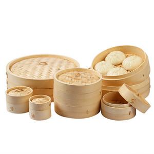 Wholesale Hair Mini Favors High Quality 10 Inch Pot Tradition Handmade HQ-bamboo Steamer With Steel Rings Steamers