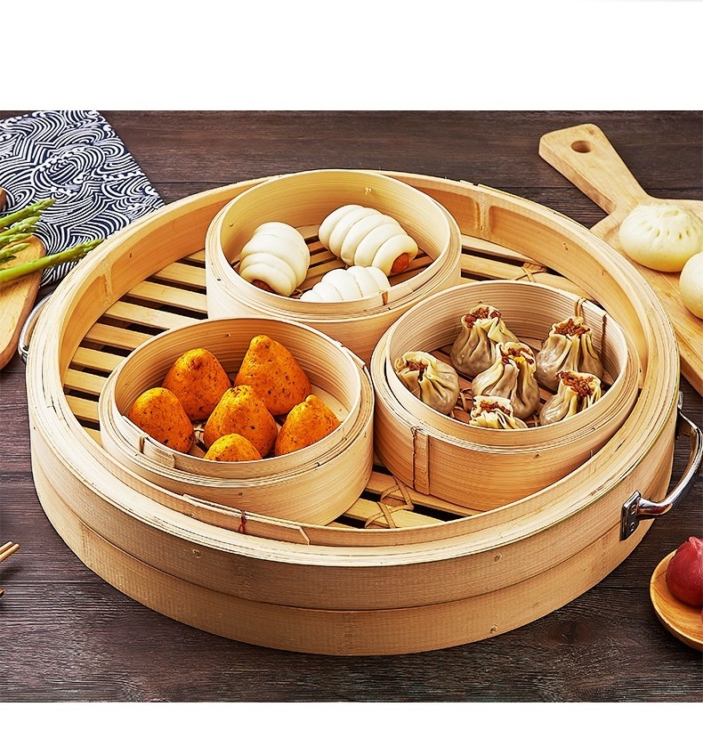 Wholesale Chinese Bamboo Rice Basket HQ-Bamboo Steamer Favor