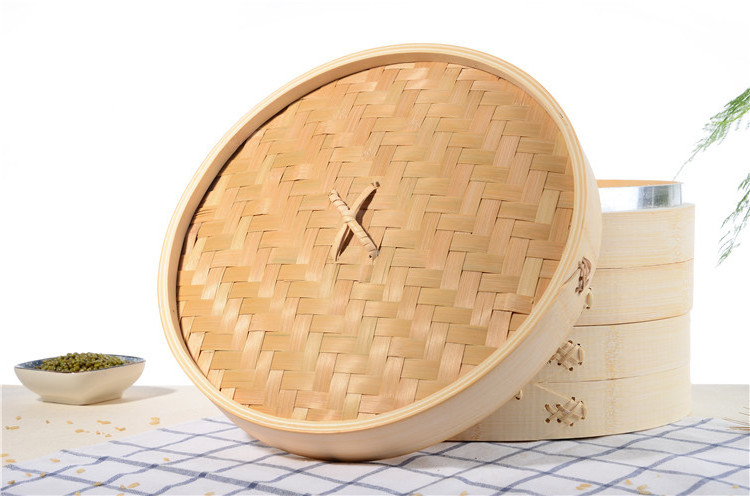 Wholesale Hair Mini Favors High Quality 10 Inch Pot Tradition Handmade HQ-bamboo Steamer With Steel Rings Steamers