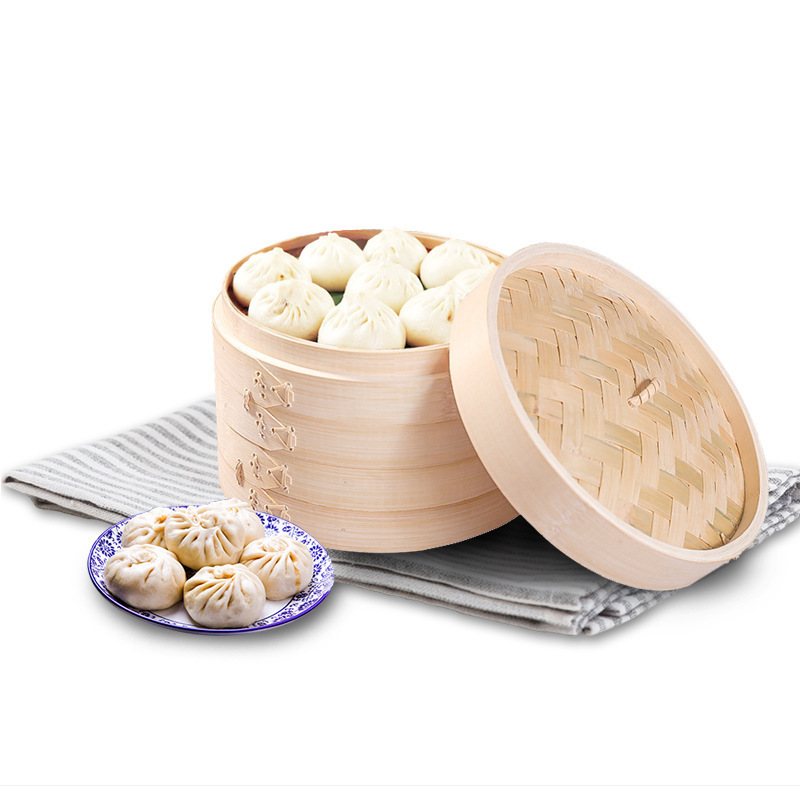 Wholesale Hair Mini Favors High Quality 10 Inch Pot Tradition Handmade HQ-bamboo Steamer With Steel Rings Steamers