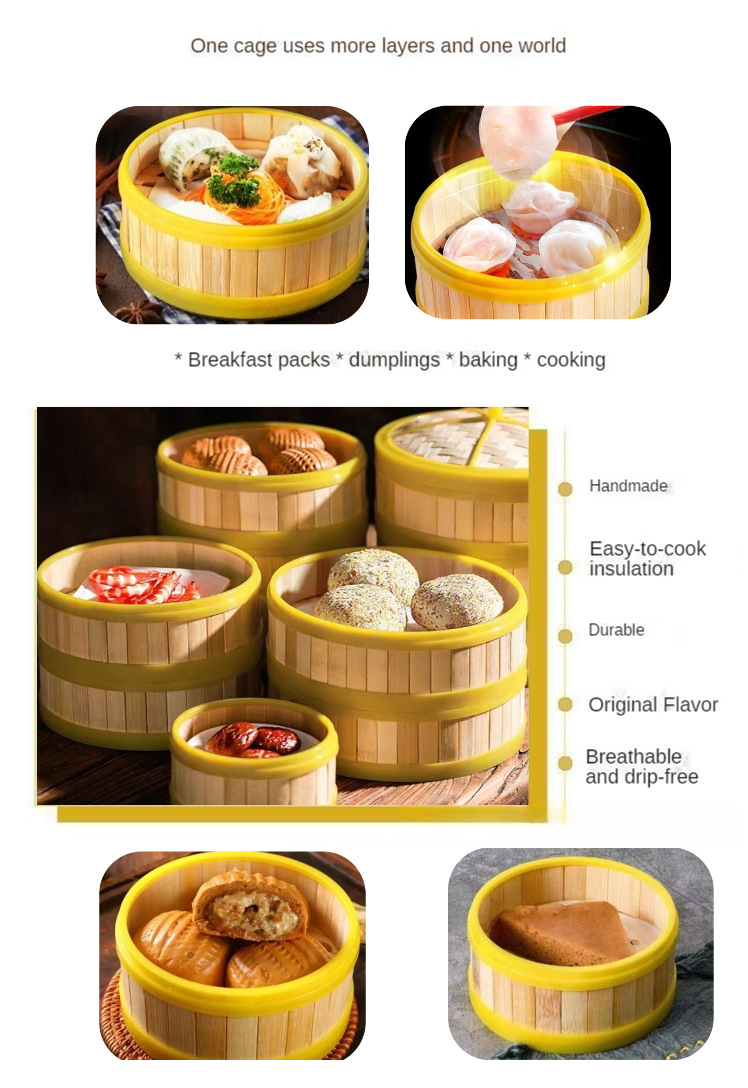 Cheap Factory Price Sustainable Basket For Sale Round Mini Bamboo Steamers Favor