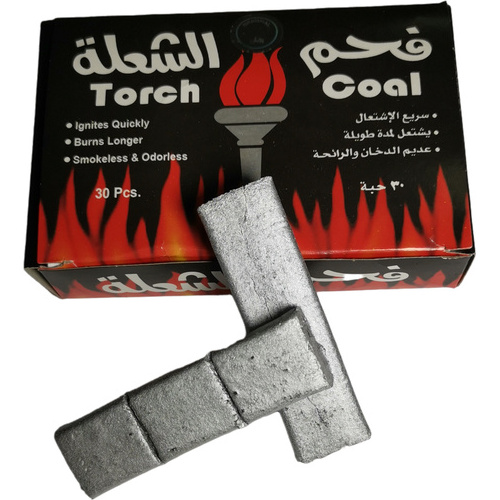 2023 Popular Wholesale smokeless silver Coal incense 20pcs long burning hookah torch coal