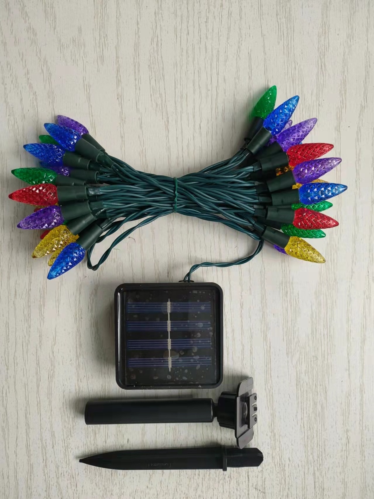 Solar Lighted 35 Lights LED C6 Multi String Light