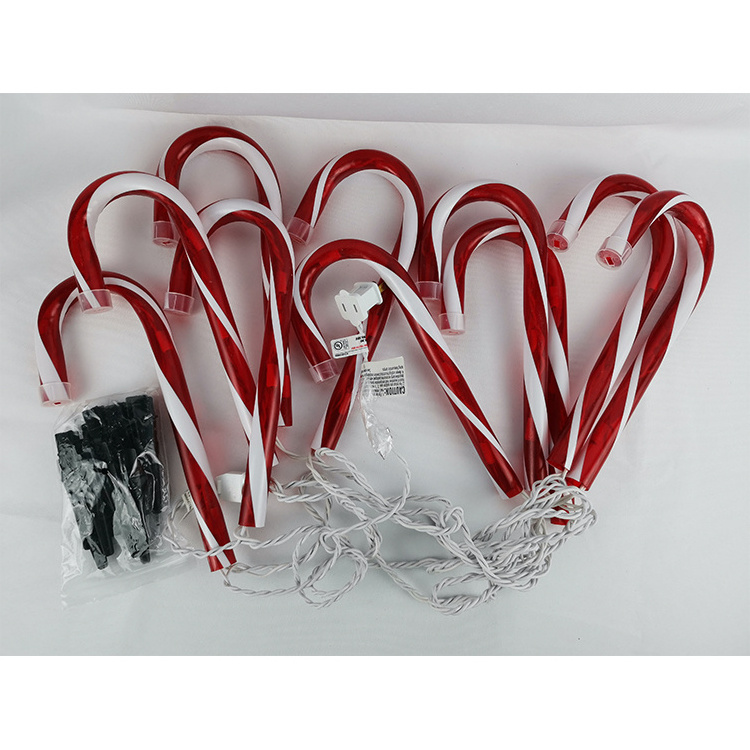 Outdoor Candy Cane Stake Ground Lights Christmas Decorative Garden Candy Spike Lamp