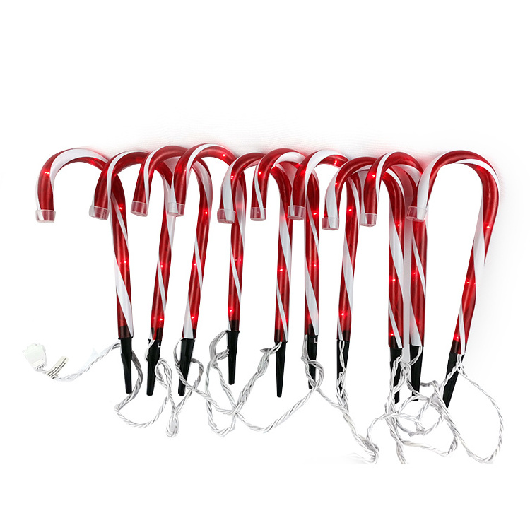 Outdoor Candy Cane Stake Ground Lights Christmas Decorative Garden Candy Spike Lamp