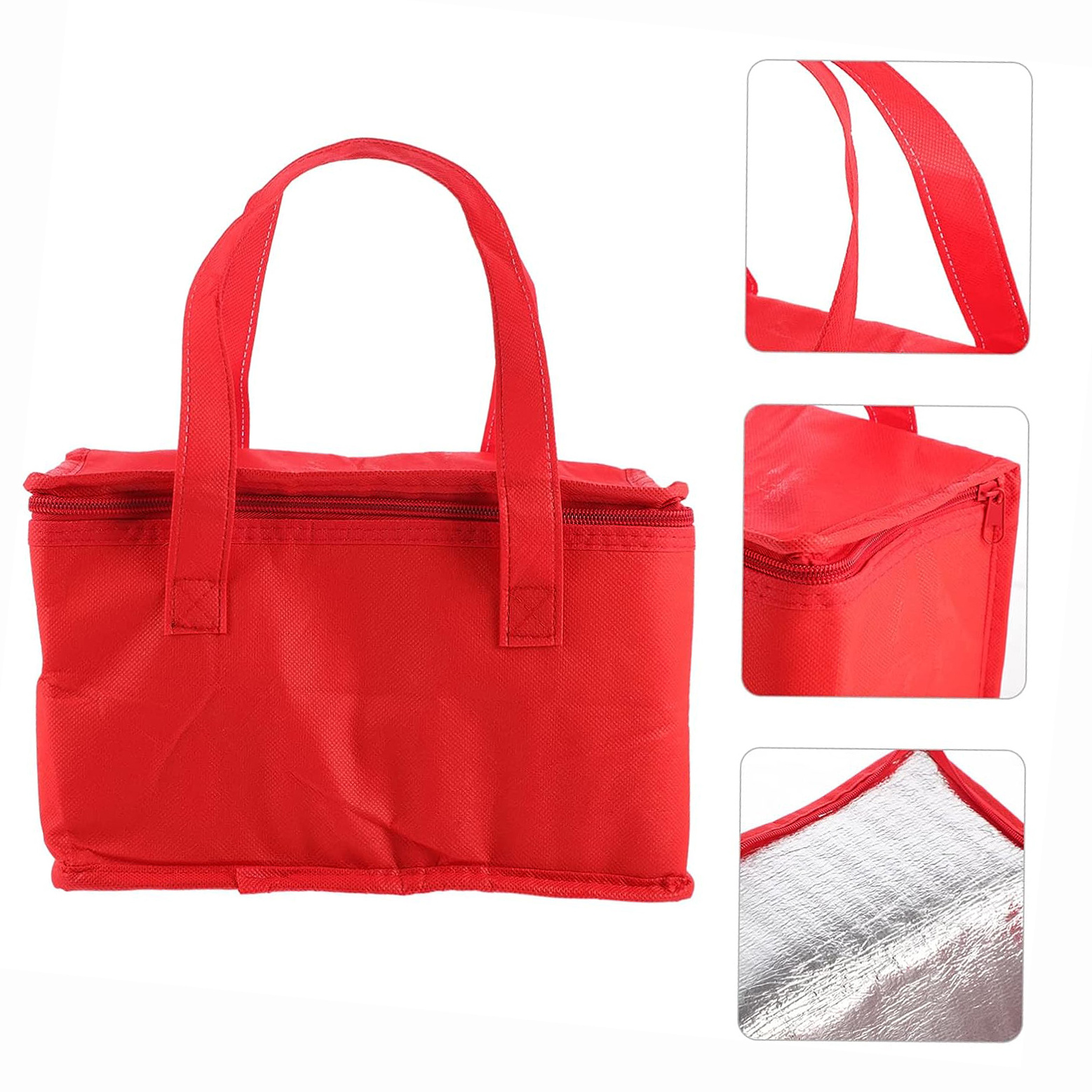 Wholesale Custom Beach Drink Wine Insulated Bag Reusable Red Shopping Carry Bag Portable Camping Tote Cooler Lunch Bag