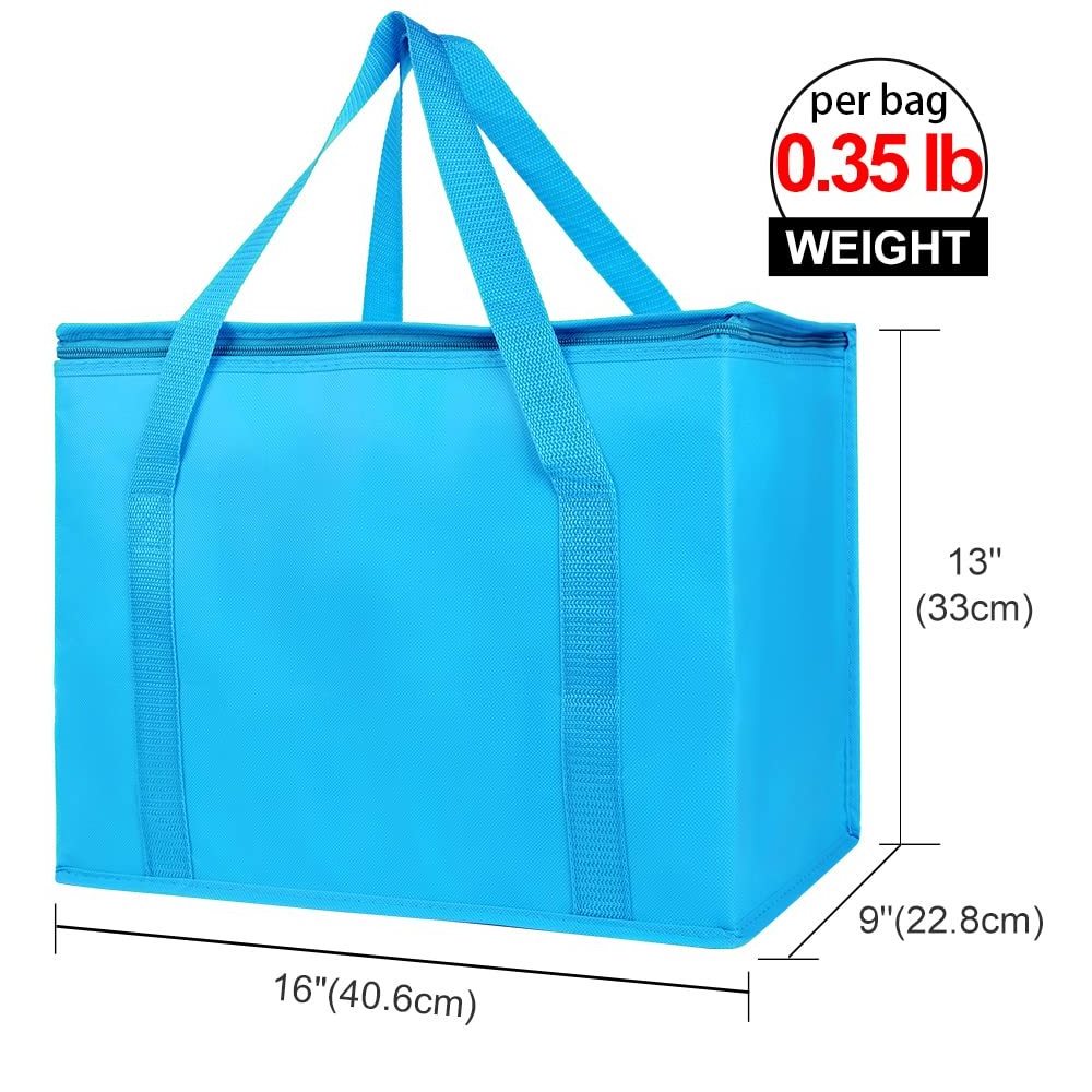 Hot Sale Light Blue Food Lunch Cooler Bag Outdoor Insulated Portable Nonwoven Bag Woman Lunch Bag Cooler Fashion