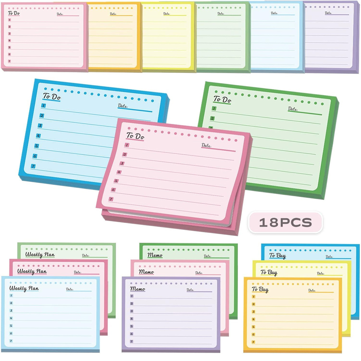 Wholesale Offset Paper 7.5 x 7.5 Stationery Office Memo Pad Sticky Notes with Custom Logo 20-100 sheets/pad