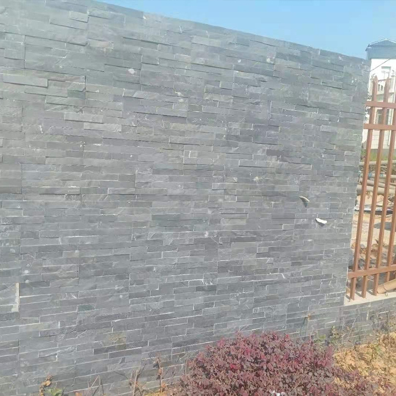 Best Quality Split Face Black Slate Wall Culture Stone Tile for House Cladding Panels Exterior Wall