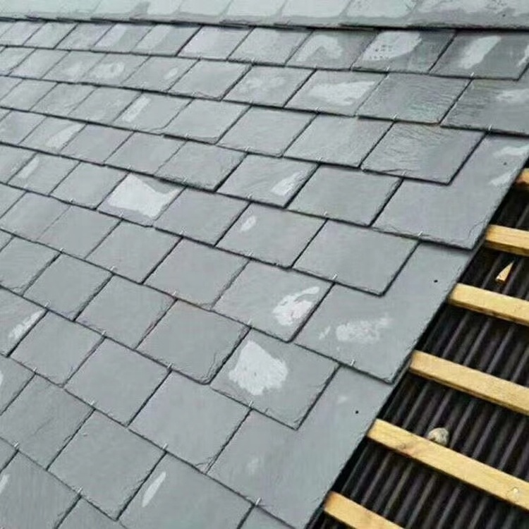 EUROPE Slate Roof Tile POP Natural Material Black Modern Villa Wall Tiles Made of Black Slate Pvc Tiles Roof Shingles 5 Years