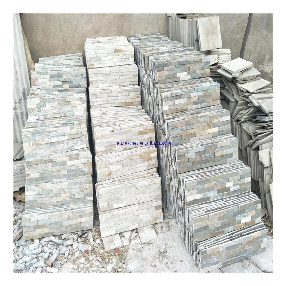 Factory made xiamen mushroom blue wall stones white decorative wall stone tiles