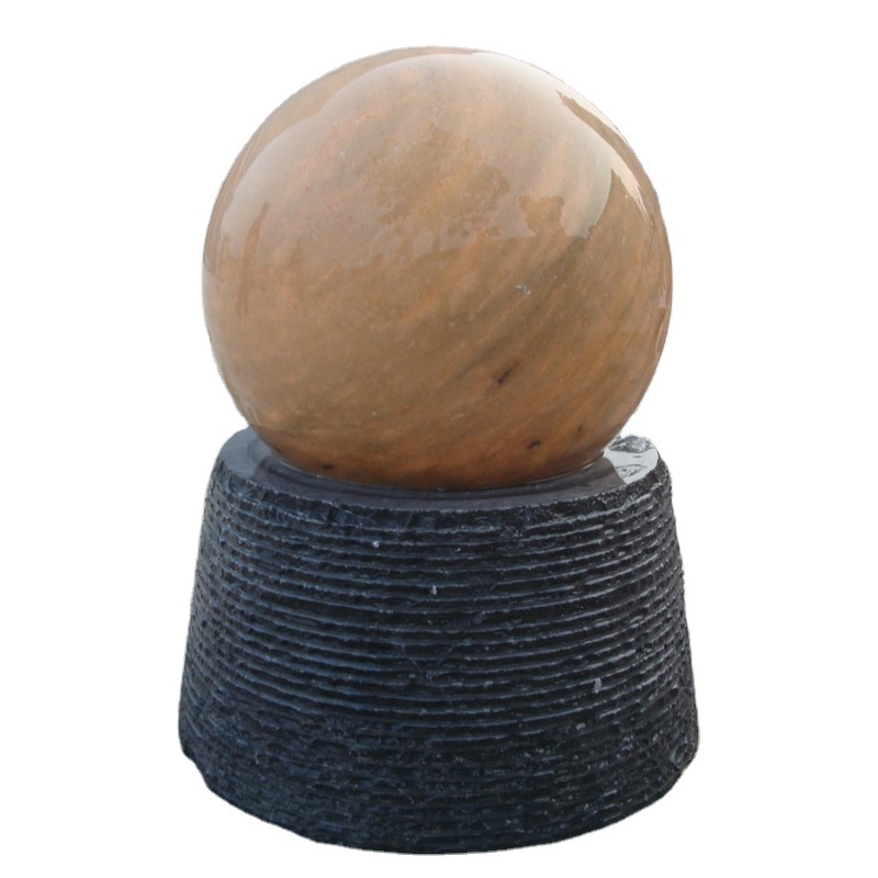 New Design Outdoor Water Stone Black Rolling Sphere Globe Fountain