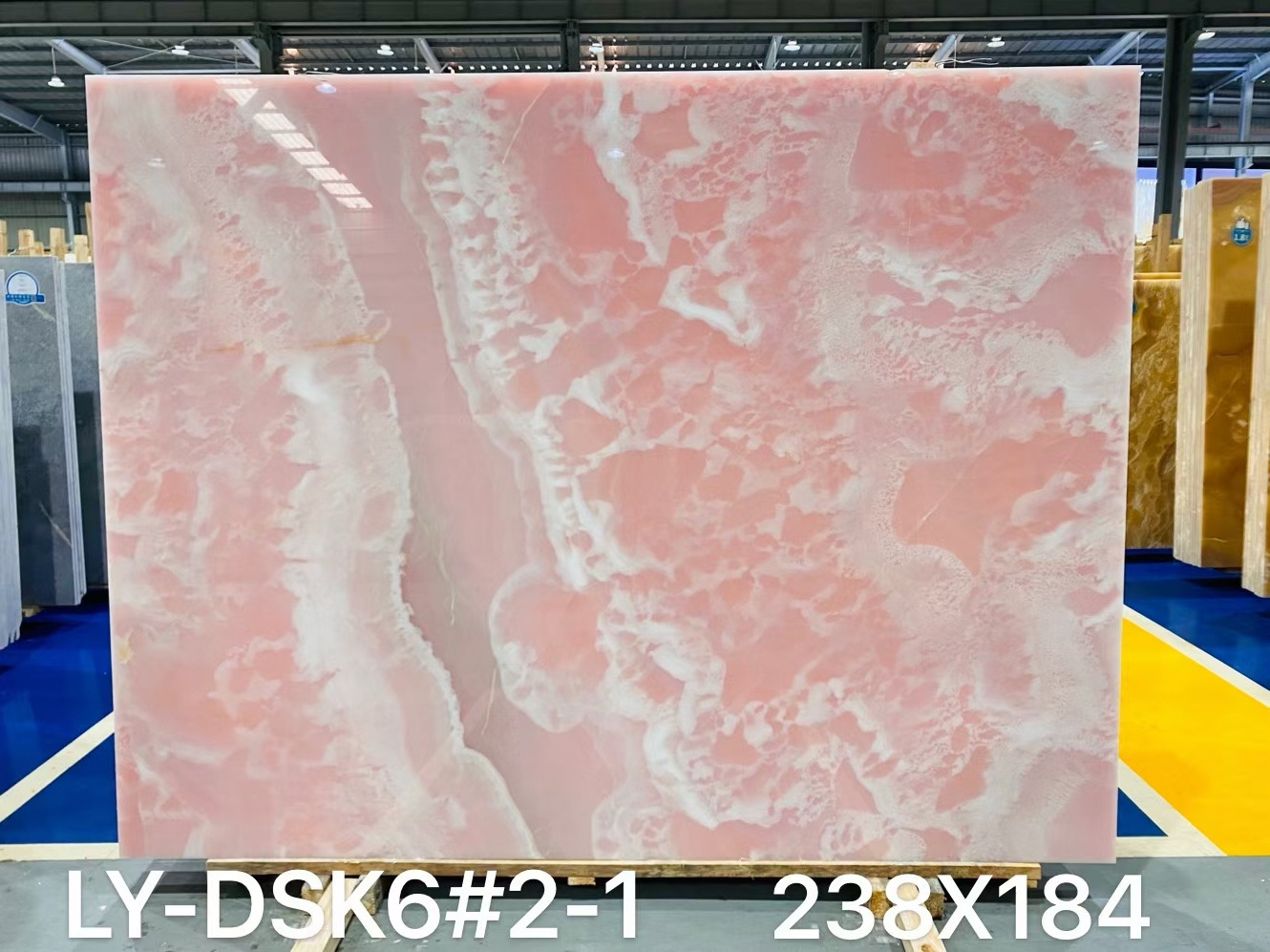 Wall Panel Translucent Onice Stone Onyx Marble Slab Pink White Modern Villa Polished 3 Years Online Technical Support Big Slab