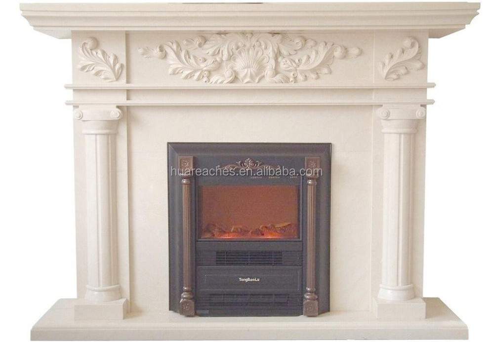 china factory supply European decorative natural beige white marble fireplace