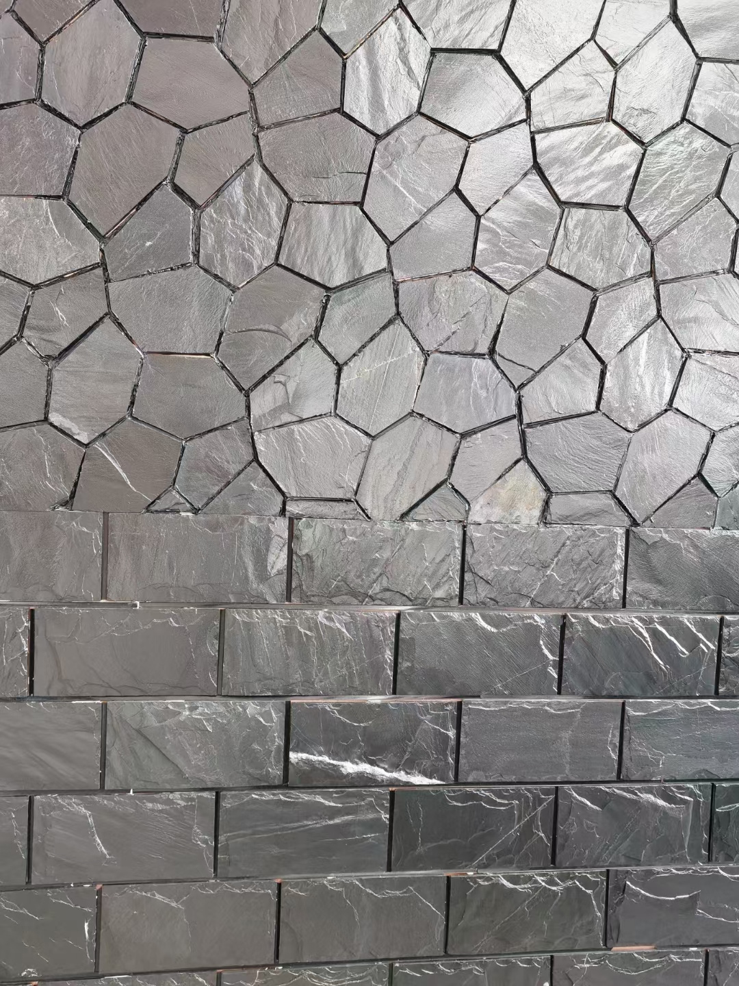 Slate Stone Tile Cheap Natural Outdoor Wall Black Antique Modern Wood Tile Hotel Wall Exterior Soft Tile Devine Mushroom Stone