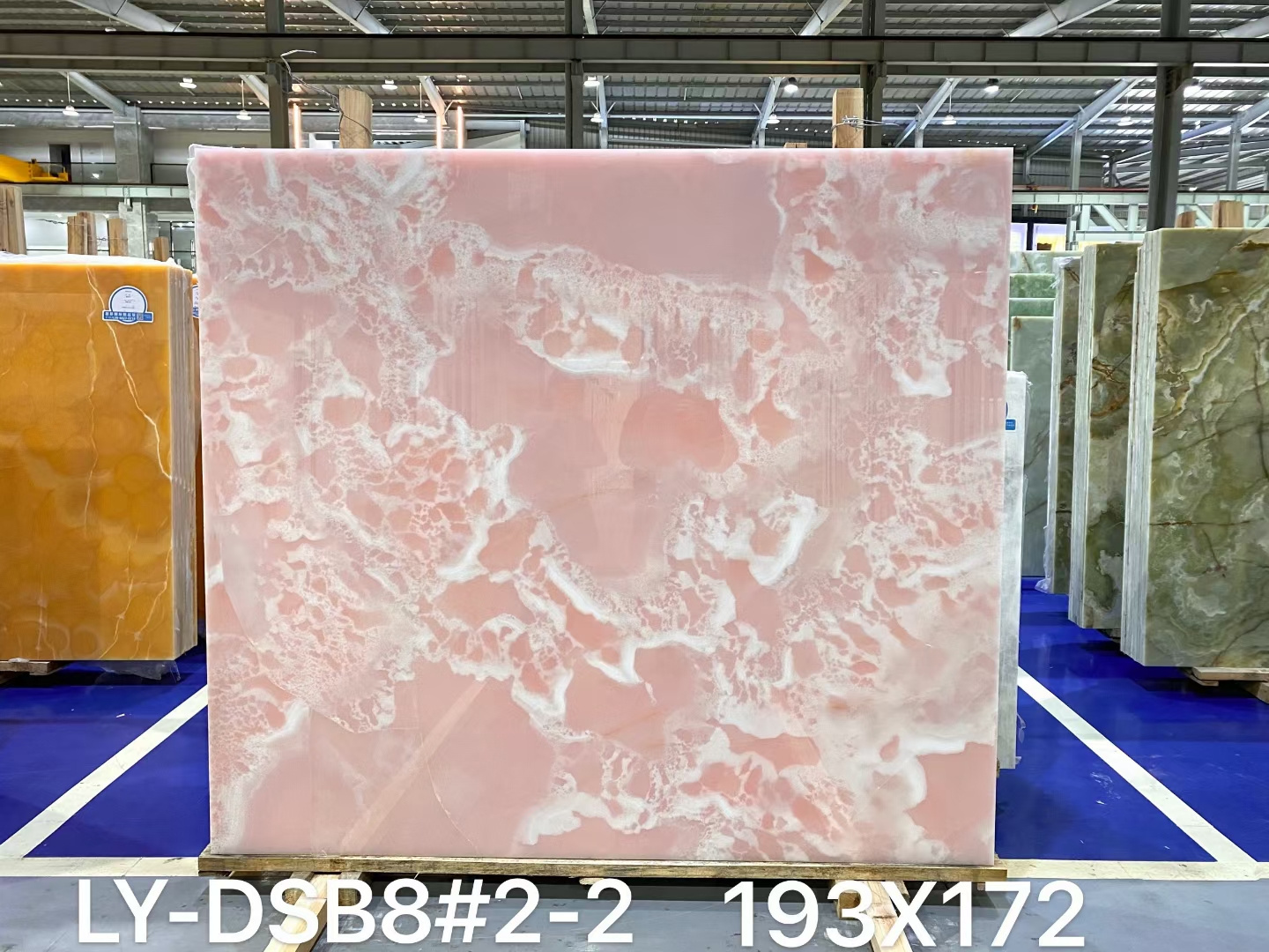 Wall Panel Translucent Onice Stone Onyx Marble Slab Pink White Modern Villa Polished 3 Years Online Technical Support Big Slab