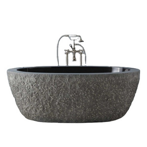 Natural Hand Black Marble Bathtub