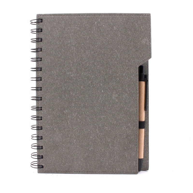 Custom double metal spiral ECO friendly  book Coil notebook with paper pen and sticky notes for promotion gift office