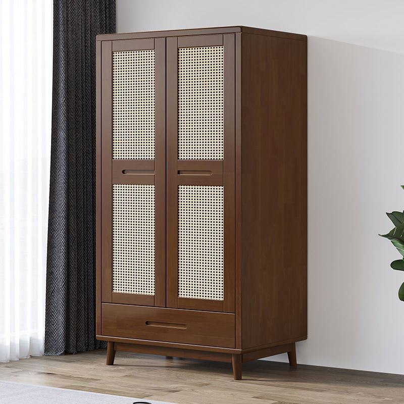 2023 Suessen High Quality Solid Wood Rattan Storage Cabinet Bedroom Furniture Wardrobe