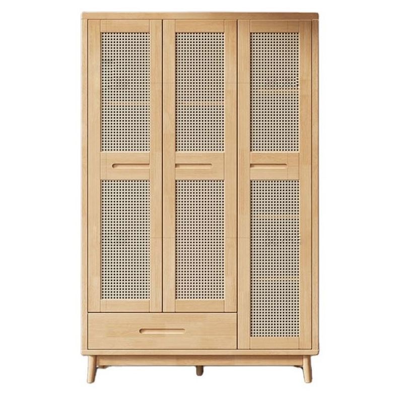 2023 Suessen High Quality Solid Wood Rattan Storage Cabinet Bedroom Furniture Wardrobe