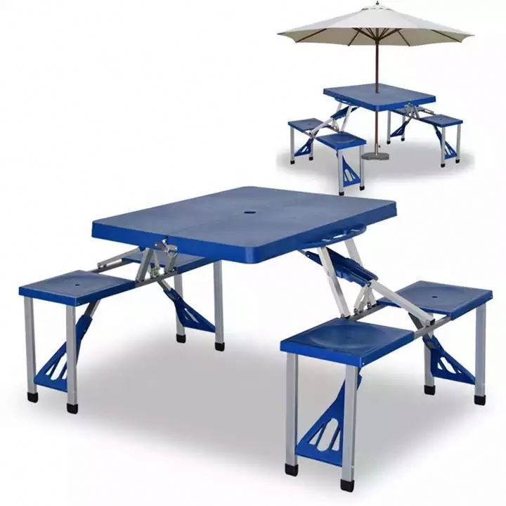 Wholesale Low Price Outdoor Table And Chair Set Folding Camping Picnic Table With Umbrella