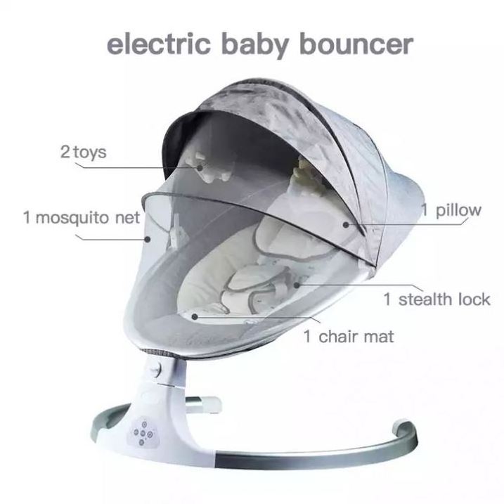 2023 Hanging Sleeper Crib Shaker Cradle Mesh Cradle Electric Rocker Swing and Bouncer 2 in 1 Baby Swing Chair Music