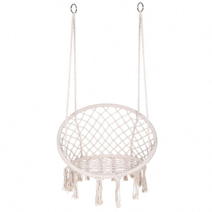 2023 Suessen Hot Selling Patio Swings Knitting Cotton Rope Tassel Swing Basket Factory Wholesale