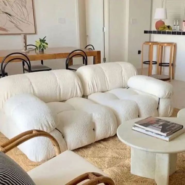 Suessen Lounge Suite Modern Luxury White Suede Sofa Set Furniture For Living Room Custom Wholesale Factory