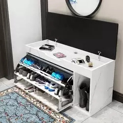 Modern Multifunctional  Storage Furniture Wood Rotating Shoe Rack Cabinet