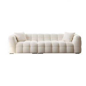 2023 Suessen Marshmallow Style Lamb Wool Fabric Living Room Sectional Sofa For Small Places