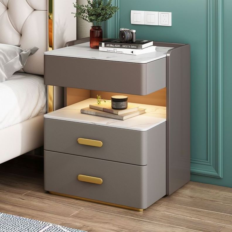 Suessen Modern Multifunctional Nightstand Bedroom Minimalist Nightstand With Fingerprint Lock Side Table