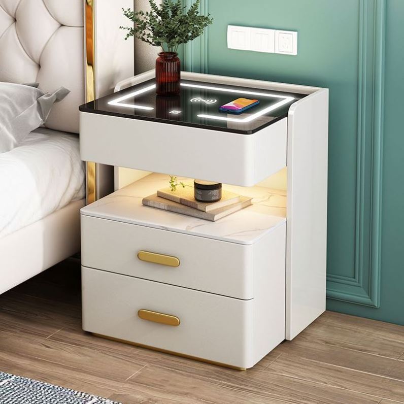 Suessen Modern Multifunctional Nightstand Bedroom Minimalist Nightstand With Fingerprint Lock Side Table